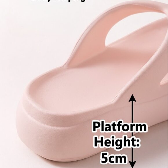 Women's height-enhancing flip-flops, beach vacation sandals.！！！WHITE - Picture 4 of 6